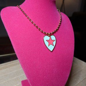 (NWT) 24kGF Oval Bead Link Chain & GF Heart Pendant (Tarnish Free)